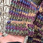 Vintage handmade oversize knit cardigan sweater cozy Purple Size L Photo 5