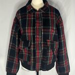 La Miel Plaid Women’s Bomber Style Jacket Red Size M Photo 0