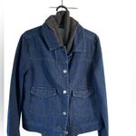 Bagatelle Women's Blue Removable Knit Drape Collar Denim Jacket Size S Photo 4
