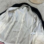 ZARA Women’s Linen Blazer Open Front Striped Rolled Sleeve Academia in Black S Photo 12