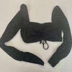 Tiger Mist Long Sleeve Black Crop Top Photo 2