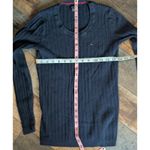 Tommy Hilfiger Cable Knit Sweater Black Long Sleeve Crewneck Small S/P Photo 3