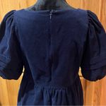 Madewell Corduroy Puff Sleeve Tiered Mini Dress in Deep Indigo Blue Size Small Photo 10