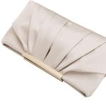 Charming Tailor Clutch Evening Bag Elegant Pleated Satin Formal Handbag Simple Classy Purse for Women Photo 1