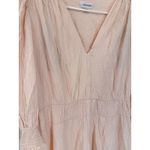 Calvin Klein Pink Long Sleeve V Neck Midi Dress Ruffle Hem Casual Photo 2