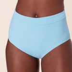 ANDIE  Wide Band High Waisted Bikini Bottom Hydrangea Blue Sz S NWOT Photo 0