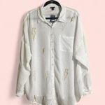 Torrid Shirt Top Sz 2XL Drop Shoulder Button Front Lightning Vacation Feminine Photo 2