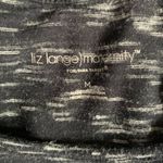 Liz Lange  Maternity Knit Midi Dress M Marled Black Sleeveless Ruched Scoop Neck Photo 4