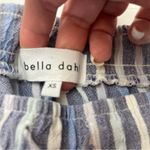 Bella Dahl  Split Hem Wide Leg Pant Multi Navy Womens Size XS Pockets Linen Blend Photo 2