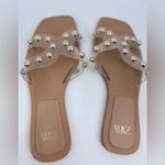 ZARA Tan and Clear Embellished Sandals Photo 3