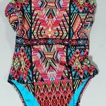 Nanette Lepore Rainbow Boho Bohemian Kaleidoscope One-Piece Bathing Suit Swimsuit Swimwear Size M 💖 Photo 0