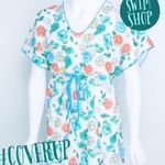 MM BOUTIQUE Gorgeous Floral Beach Swim Cover Up Size Small Blue Photo 2