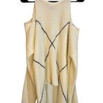 SheIn White Diamond Print Cold Shoulder Asymmetrical Hem Knit Sweater Women Sz M Photo 0