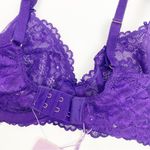 Savage X Fenty Unlined Shimmer Lace Underwire Bra: Purple Photo 10
