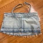 ZARA TRF DENIM SKIRT EFFECT CROP JEAN TOP Sz XL Photo 11