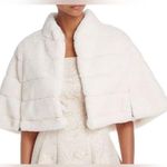 BHLDN  Shawl Jacket Wrap Womens Small White Faux Fur Photo 0