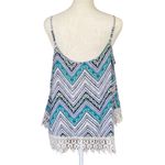 Jolt loose flowy size L top with adjustable straps lace bottom blue white yellow Photo 1