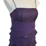 S.L. Fashions Purple Tiered Prom Cocktail Dress with Spaghetti Straps. Size 6P Photo 5