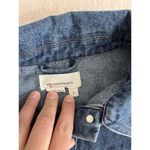 Anthropologie By  Crochet Sleeve Denim Jacket Size Small Trucker 70's Boho Funky Photo 2