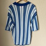 Solid & Striped  blue and white striped knit cover up polo Photo 9