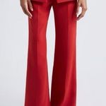 Veronica Beard  Red Wide Leg Sailor Pants Sz 10 High Waist Trousers Career Button Photo 0