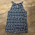 Old Navy Deep Blue and White Printed Tank Top Photo 0