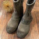 Clarks Women's Faralyn Rise Motorcycle Combat Ankle Boots Leather Olive Camo 6 Photo 3