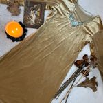 Vintage 90s crushed velvet golden midi dress Gold Size L Photo 1