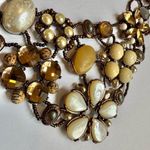 Chico's  Nikki faux pearl brown and yellow beaded rhinestone statement necklace Photo 5
