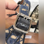 Carven Mesh and Lace open toe heels size 37/7 Blue Photo 4