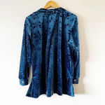 Diane Von Furstenberg Diane Von Furstenburg The Color Authority Size Small Blue Velvet Button Down Y2K Photo 1
