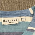 Habitat  Top Womens Large Striped Shirt Blue White Lagenlook Button Down Tunic Photo 1