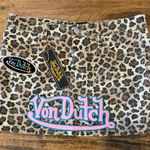 Von Dutch  Women’s Leopard Patch Mini Skirt Size 29 NWT Photo 0