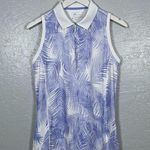 Peter Millar Women M White Purple Tropical 1/4 Zip Sleeveless Polo Shirt UPF 50 Photo 0