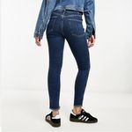 Free People  Raw High Rise Skinny Jeans In Navy Photo 2