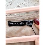 Nasty Gal NWT Long Sleeve Cotton Tie-Front Top and Ruffle Short Set Stone Size 6 Photo 4