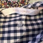 ZARA  Trafaluc Collection Blue White Gingham Tie Neck Babydoll Top Medium Photo 4