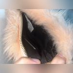Forever 21  Furry Fuzzy Faux Fur Pale Pink Pouf Crossbody Bag Gold Chain Zipper Photo 9