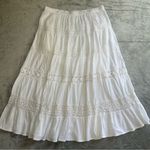 Ny Collection  100% Cotton WHITE sparkling Maxi Skirt Boho Dance PLUS XL Photo 0