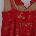 For Love & Lemons NEW  Gianna Lace Midi Dress Floral in Hot Red Women's S Photo 6