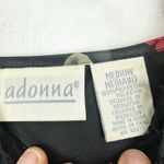 Vintage Adonna Floral Satin Midi Slip Dress Size Medium Lace Whimsigoth Black Photo 4