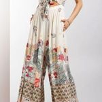 Free People Bali Birds Of Paradise Jumpsuit in Ivory Combo Palazzo PantNWT Sz XL Photo 3