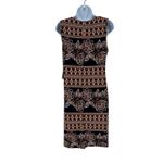 Perceptions NWT  Black Brown Sleeveless Floral Geometric Midi Dress Size Small Photo 2