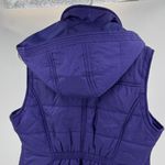 New York & Company Purple hooded puffer Vest L winter casual outdoor fall ruffle Size L Photo 2
