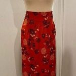 Sag Harbor VTG 90s Fairycore Red Floral Patterned Wrap Maxi Skirt - M Photo 0