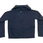 Area Stars Quarter Zip Sweater Black Cable Knit Ribbed Collared Pullover S NEW Photo 2