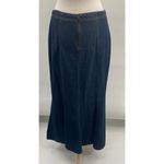 Vintage Y2k Denim Maxi Skirt Lace Up Front Mermaid Hem Cotton Jean Blue 10/12 Photo 4