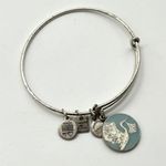 ALEX AND ANI stork baby boy birth silver tone bangle bracelet Photo 3