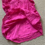 Entro  Hot Pink Perforated Frilled Short Sleeve Blouse Size Small 100% Cotton EUC Photo 12