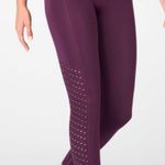 Fabletics  synch leg high waisted yoga gym perforated leggings Sz small burgundy Photo 1